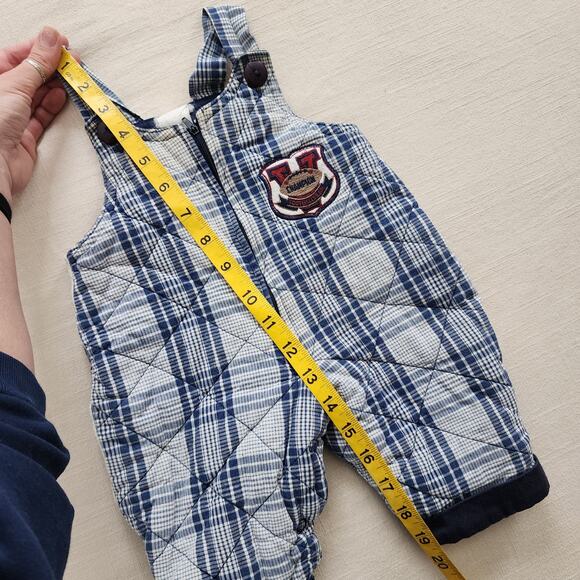 Vintage Football Plaid Quilted Overalls 0-3 months - Picture 5 of 6